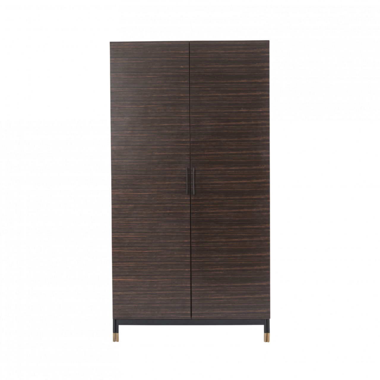 Bali Ebony Brown Wood & Gold Double Wardrobe